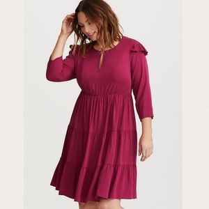 Cute Skater Dress Torrid Plus Size 2 18 20 Wine